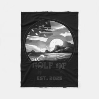 Retro Gulf of US America 2025 American Flag Golf Fleecedecke