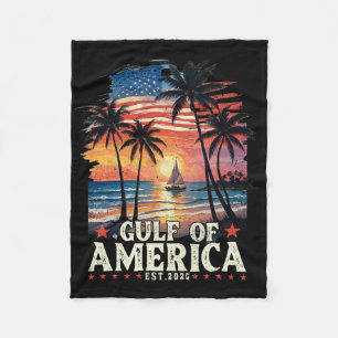 Retro Gulf of US America 2025 American Flag Golf Fleecedecke