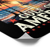 Retro Gulf of US America 2025 American Flag Golf Poster (Ecke)