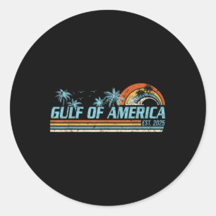 Retro Gulf of US America 2025 American Flag Golf Runder Aufkleber