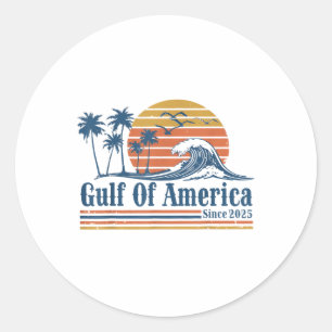 Retro Gulf of US America 2025 American Flag Golf Runder Aufkleber