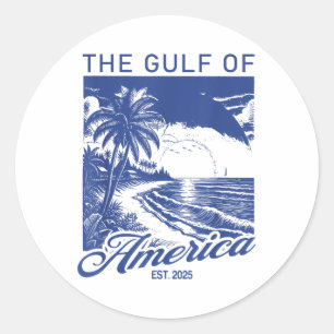 Retro Gulf of US America 2025 American Flag Golf Runder Aufkleber