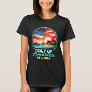 Retro Gulf of US America 2025 American Flag Golf T-Shirt