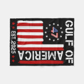 Retro Gulf of US America 2025 American Flag Gulf Fleecedecke (Vorderseite (Horizontal))