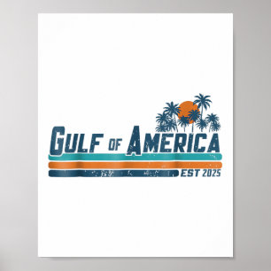 Retro Gulf of US America 2025 American Flag Gulf Poster