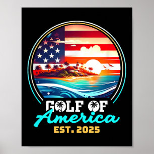 Retro Gulf of US America 2025 American Flag Gulf Poster