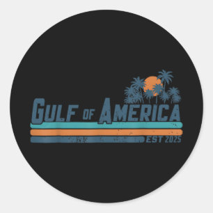 Retro Gulf of US America 2025 American Flag Gulf Runder Aufkleber