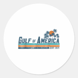 Retro Gulf of US America 2025 American Flag Gulf Runder Aufkleber