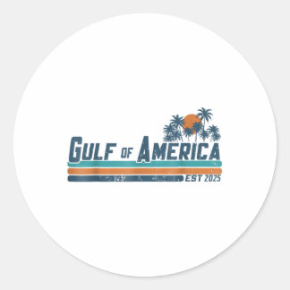 Retro Gulf of US America 2025 American Flag Gulf Runder Aufkleber