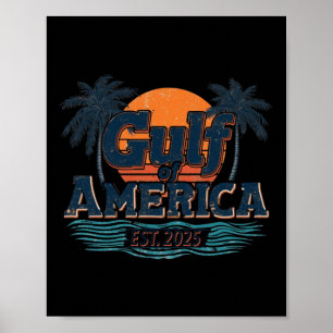 Retro Gulf of US America 2025 American Flag Long S Poster