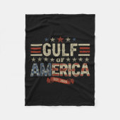 Retro Gulf of US America Est 2025 American Flag Fleecedecke (Vorderseite)