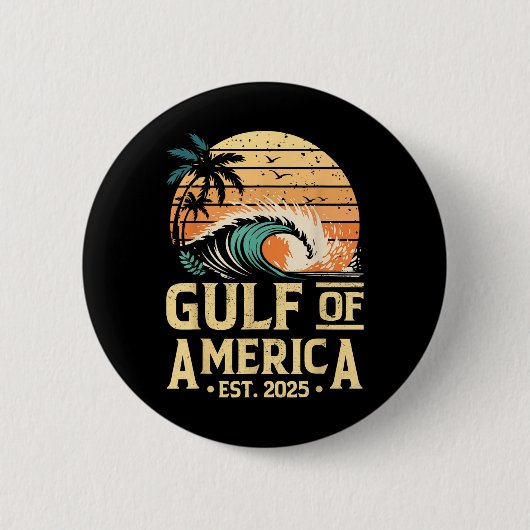 Retro Gulf of US America Est 2025 American Flag G Button (Vorderseite)