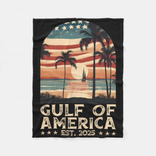 Retro Gulf of US America Est 2025 American Flag G Fleecedecke