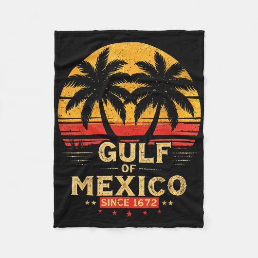 Retro Gulf of US America Est 2025 American Flag G Fleecedecke (Vorderseite)