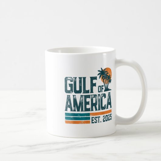 Retro Gulf of US America Est 2025 American Flag G Kaffeetasse (Rechts)