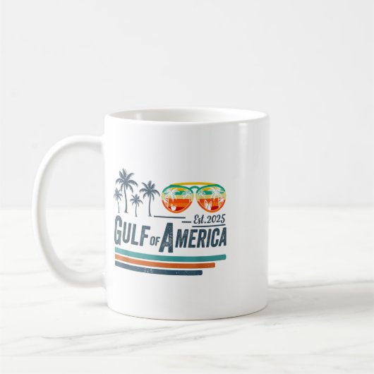 Retro Gulf of US America Est 2025 American Flag G Kaffeetasse (Links)
