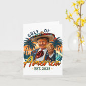 Retro Gulf of US America Est 2025 American Flag G Karte (Gelbe Blume)