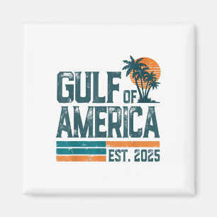 Retro Gulf of US America Est 2025 American Flag G Magnet