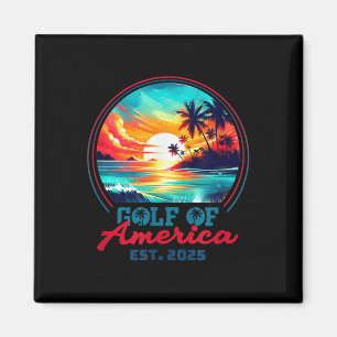 Retro Gulf of US America Est 2025 American Flag G Magnet