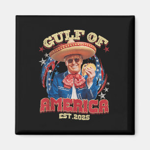Retro Gulf of US America Est 2025 American Flag G Magnet