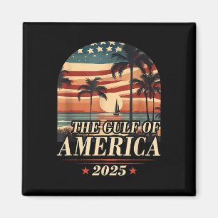 Retro Gulf of US America Est 2025 American Flag G Magnet