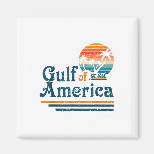 Retro Gulf of US America Est 2025 American Flag G Magnet
