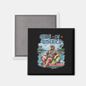 Retro Gulf of US America Est 2025 American Flag G Magnet (Vorderseite/Rückseite)