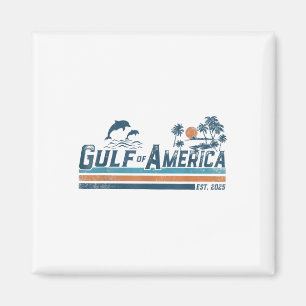 Retro Gulf of US America Est 2025 American Flag G Magnet