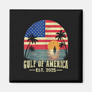 Retro Gulf of US America Est 2025 American Flag G Magnet