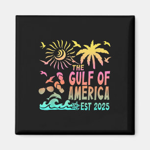 Retro Gulf of US America Est 2025 American Flag G Magnet