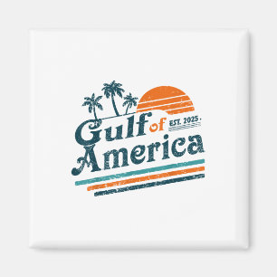 Retro Gulf of US America Est 2025 American Flag G Magnet