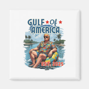 Retro Gulf of US America Est 2025 American Flag G Magnet