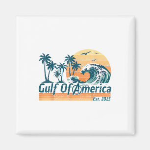 Retro Gulf of US America Est 2025 American Flag G Magnet