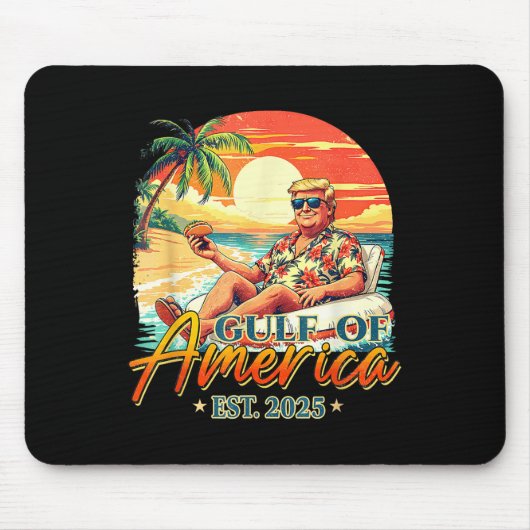 Retro Gulf of US America Est 2025 American Flag G Mousepad (Vorne)
