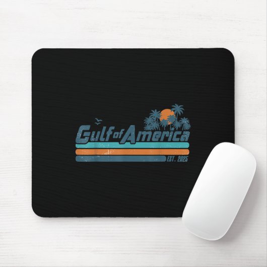Retro Gulf of US America Est 2025 American Flag G Mousepad (Mit Mouse)