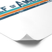 Retro Gulf of US America Est 2025 American Flag G Poster (Ecke)