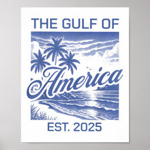 Retro Gulf of US America Est 2025 American Flag G Poster