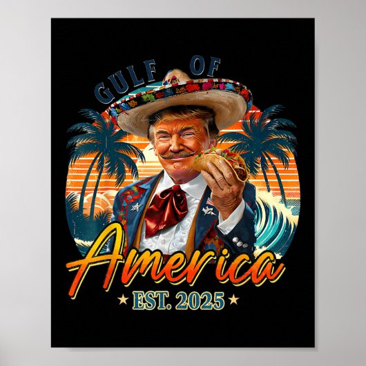 Retro Gulf of US America Est 2025 American Flag G Poster (Vorne)