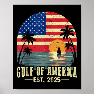 Retro Gulf of US America Est 2025 American Flag G Poster