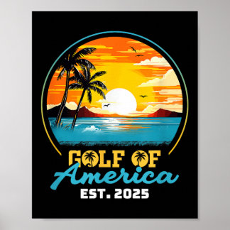 Retro Gulf of US America Est 2025 American Flag G Poster