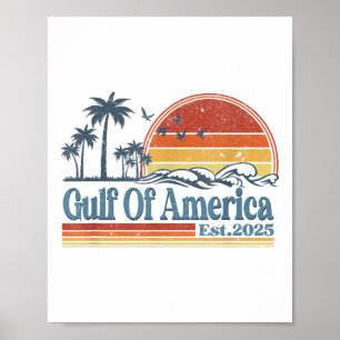 Retro Gulf of US America Est 2025 American Flag G Poster