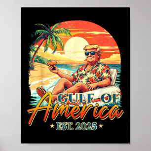 Retro Gulf of US America Est 2025 American Flag G Poster