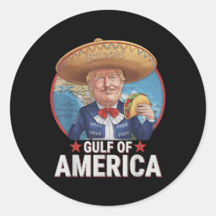 Retro Gulf of US America Est 2025 American Flag G Runder Aufkleber