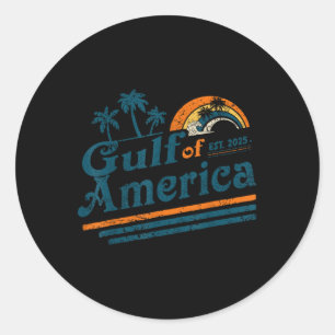 Retro Gulf of US America Est 2025 American Flag G Runder Aufkleber