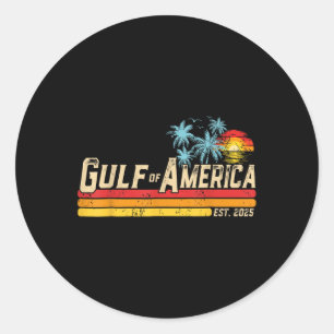 Retro Gulf of US America Est 2025 American Flag G Runder Aufkleber