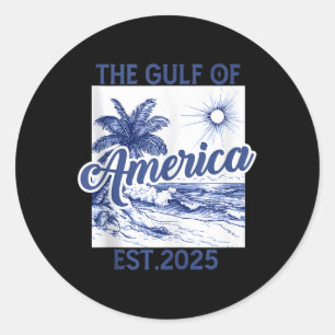 Retro Gulf of US America Est 2025 American Flag G Runder Aufkleber