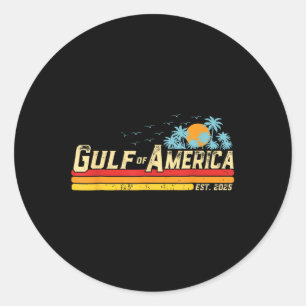 Retro Gulf of US America Est 2025 American Flag G Runder Aufkleber