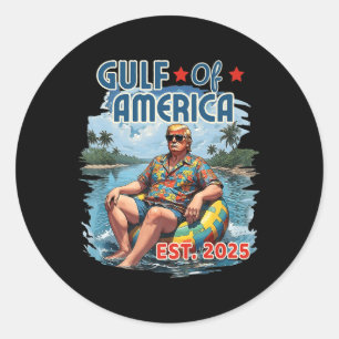 Retro Gulf of US America Est 2025 American Flag G Runder Aufkleber