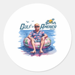 Retro Gulf of US America Est 2025 American Flag G Runder Aufkleber
