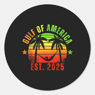 Retro Gulf of US America Est 2025 American Flag G Runder Aufkleber